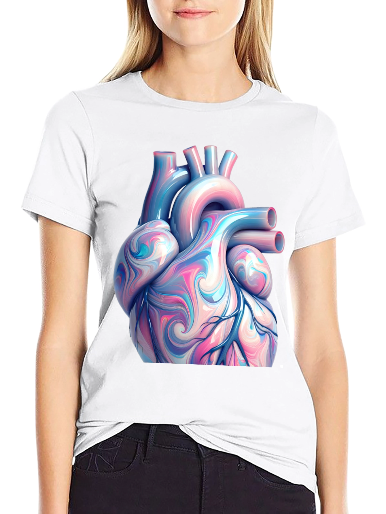 Anatomical Heart Graphic Tee - Artistic Print