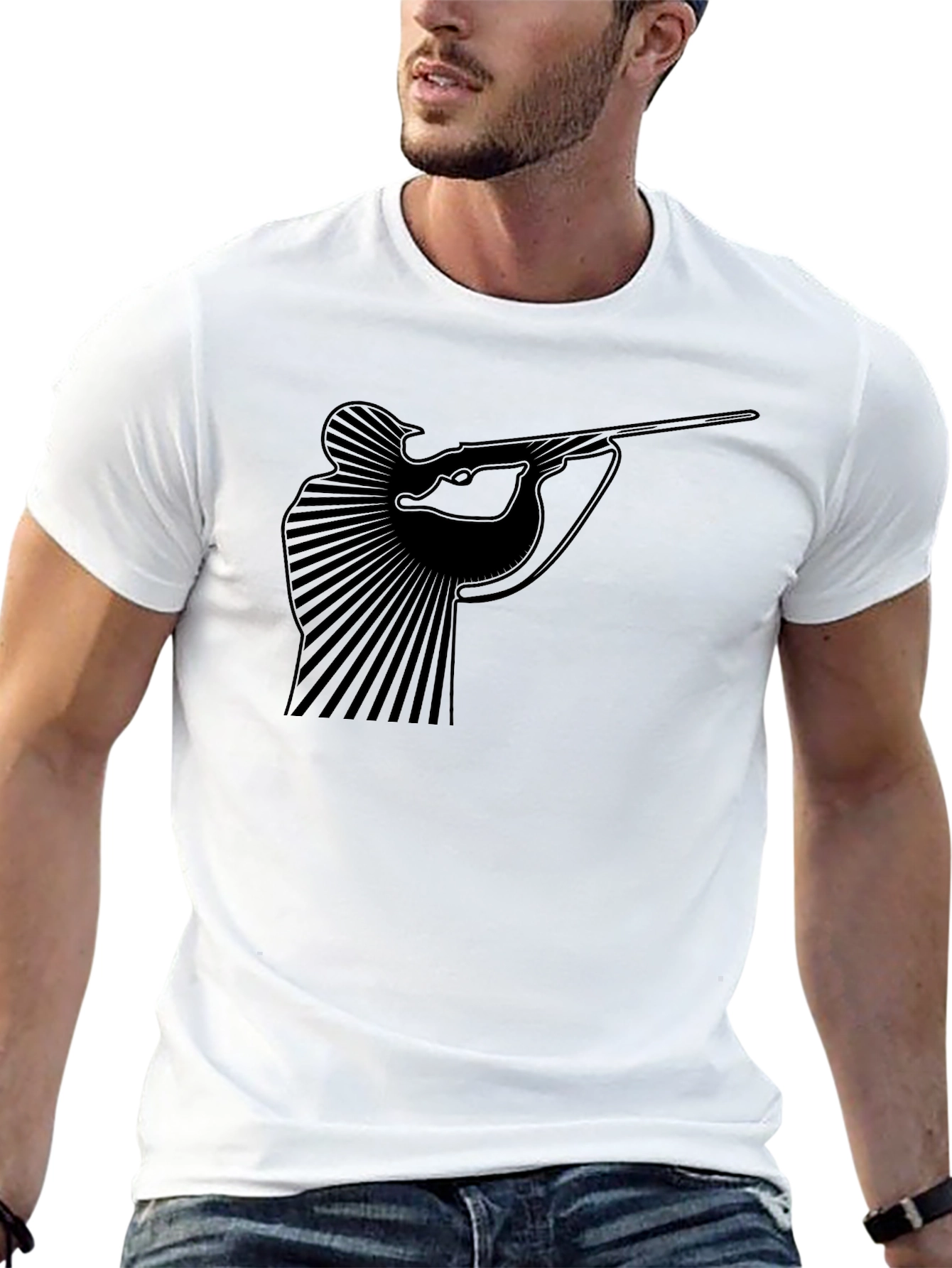 Hunter Graphic Tee - Mens Black Cotton T-Shirt