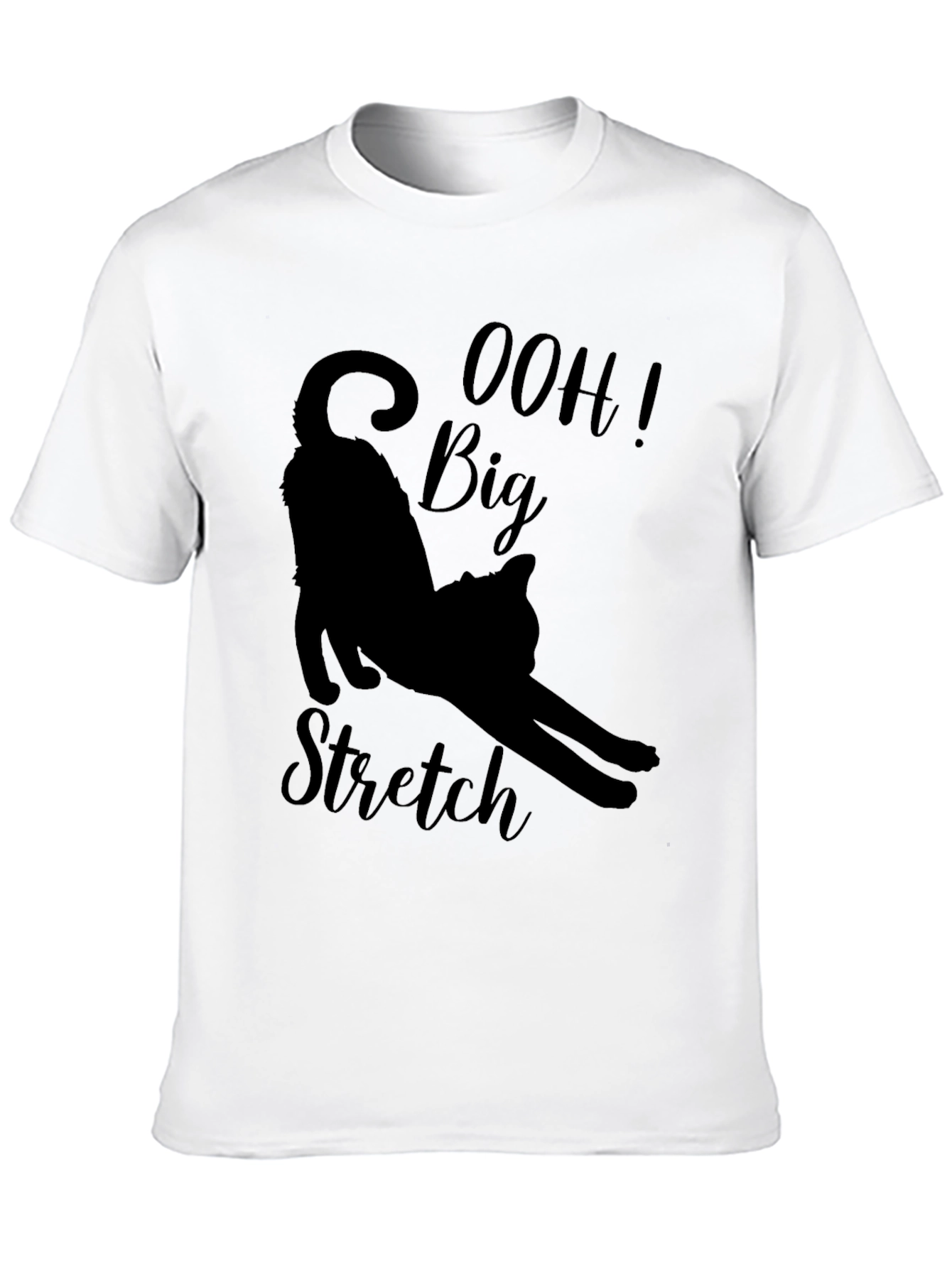 Ooh Big Stretch Black Cat Silhouette T-Shirt