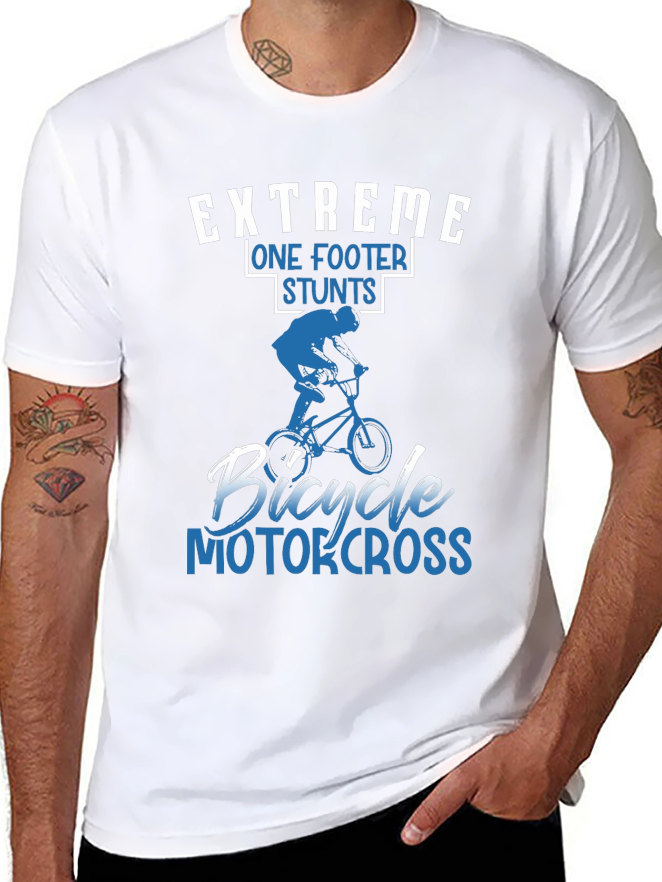 Extreme Bicycle Motocross One Footer Stunts T-Shirt