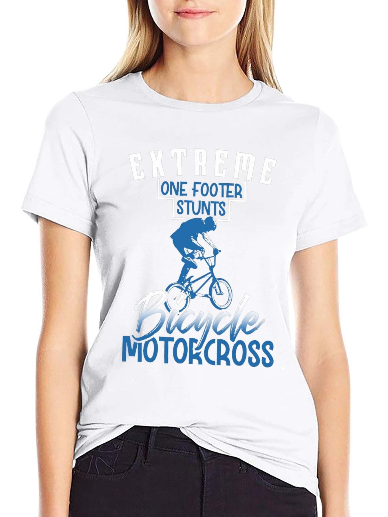 Extreme Bicycle Motocross One Footer Stunts T-Shirt