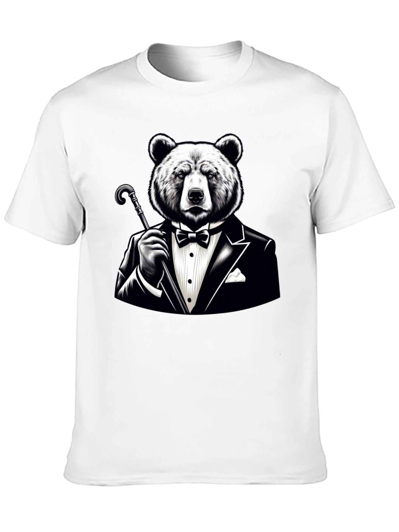 Bear in Tuxedo Graphic T-Shirt - Stylish Novelty Tee
