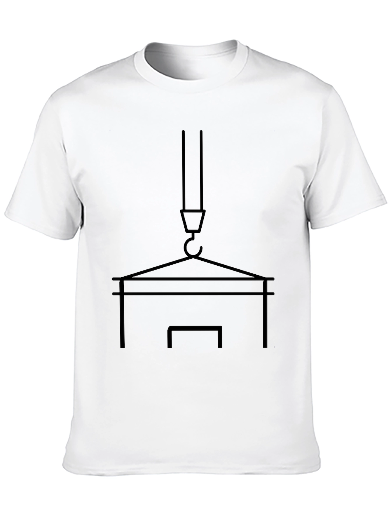 Construction Crane T-Shirt - Black Minimalist Design