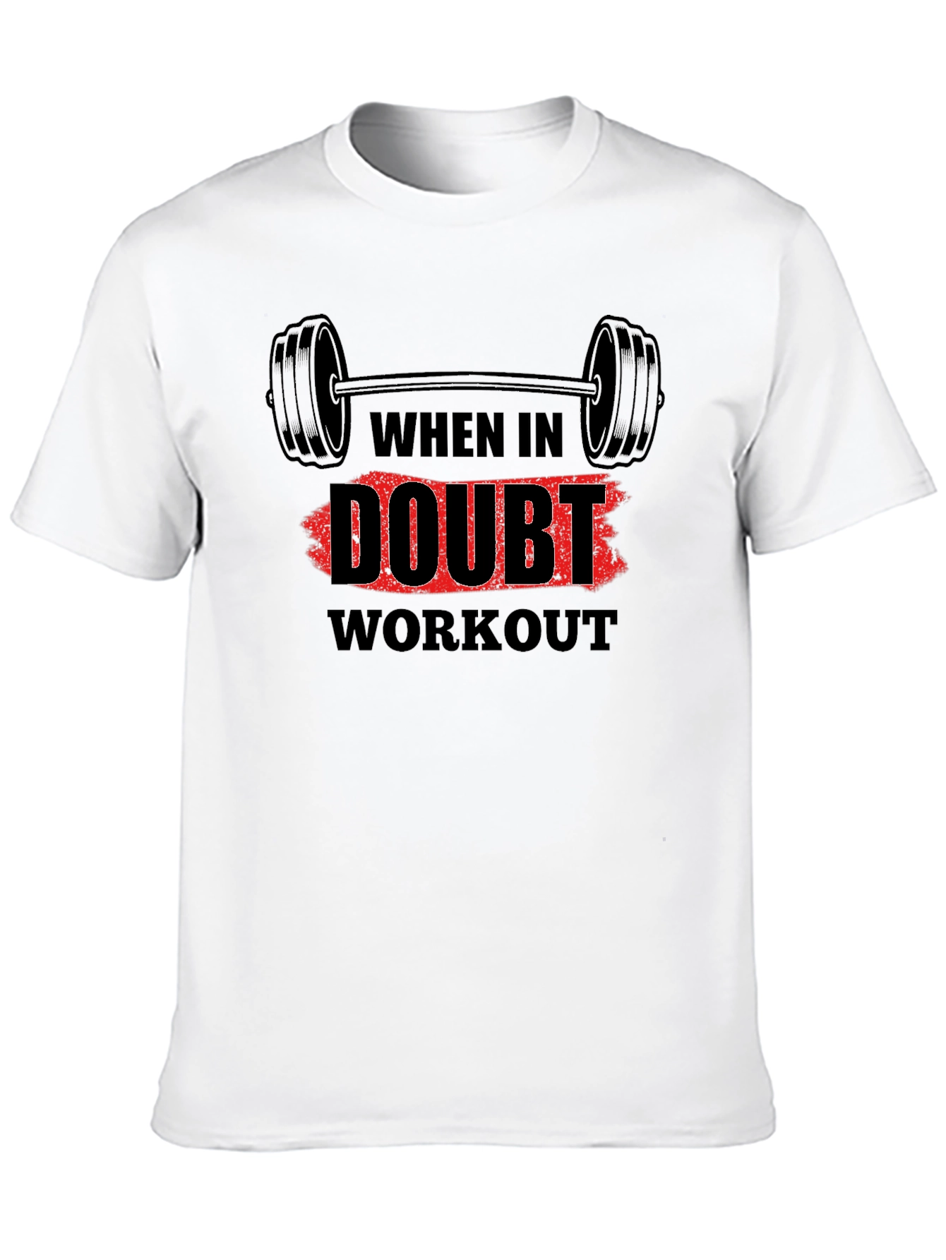 When in Doubt Workout Black Graphic Tee