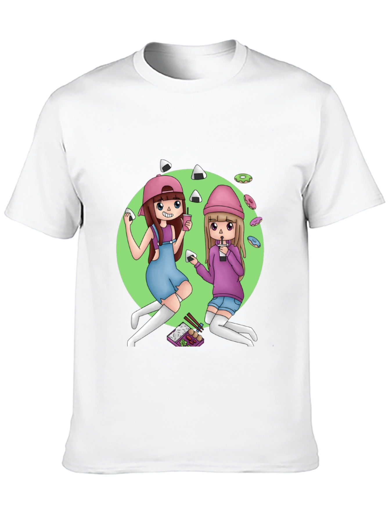 Anime Girls T-Shirt - Black Graphic Tee
