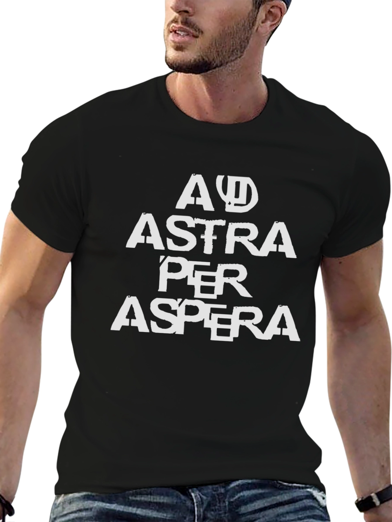 Ad Astra Per Aspera Tee - Black Graphic T-Shirt