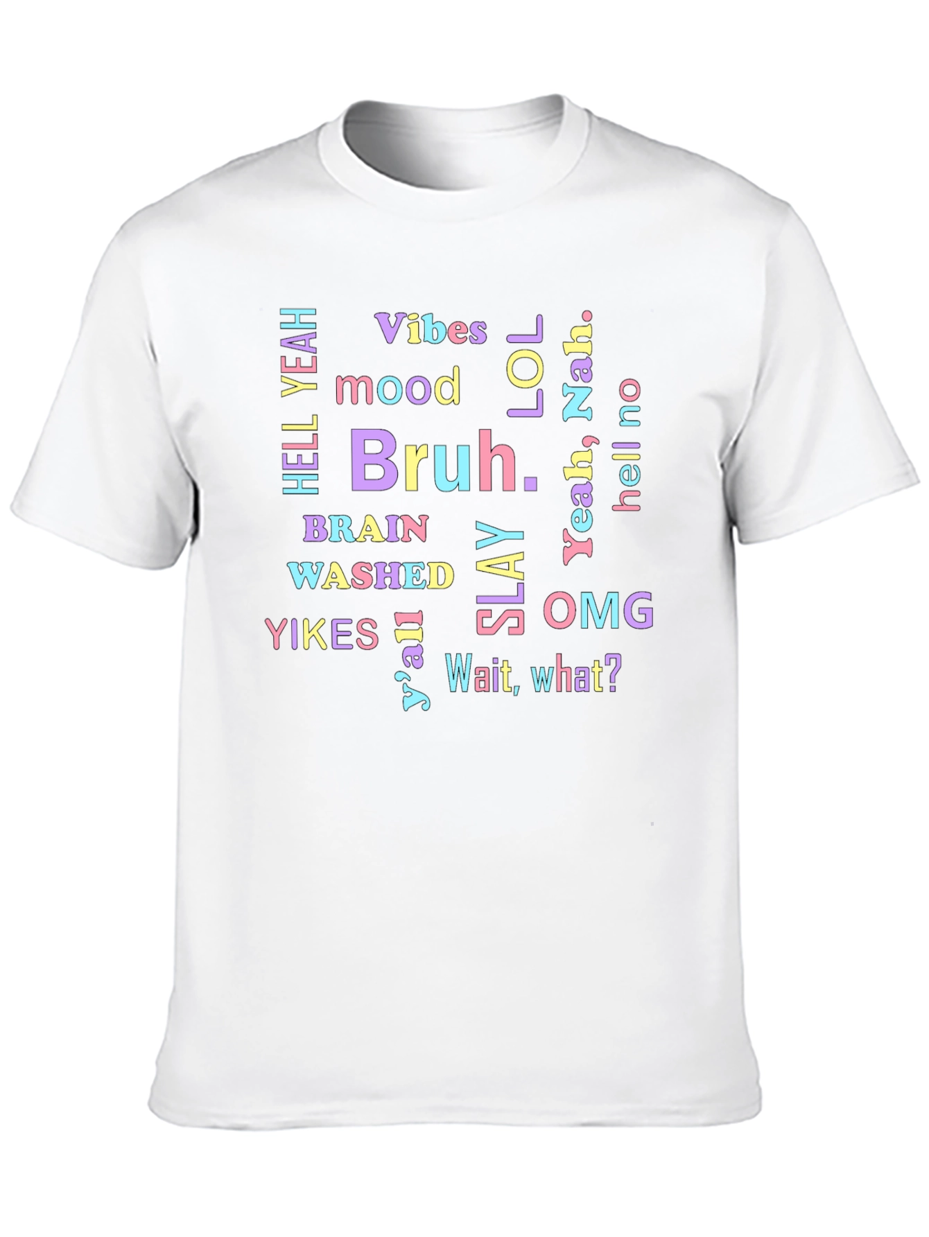 Vibes Bruh Graphic Tee - Trendy Slogan T-Shirt