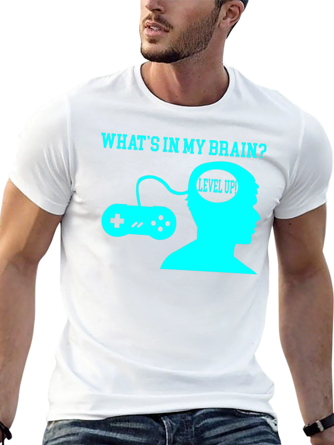 Gamer Brain T-Shirt - Level Up Funny Tee