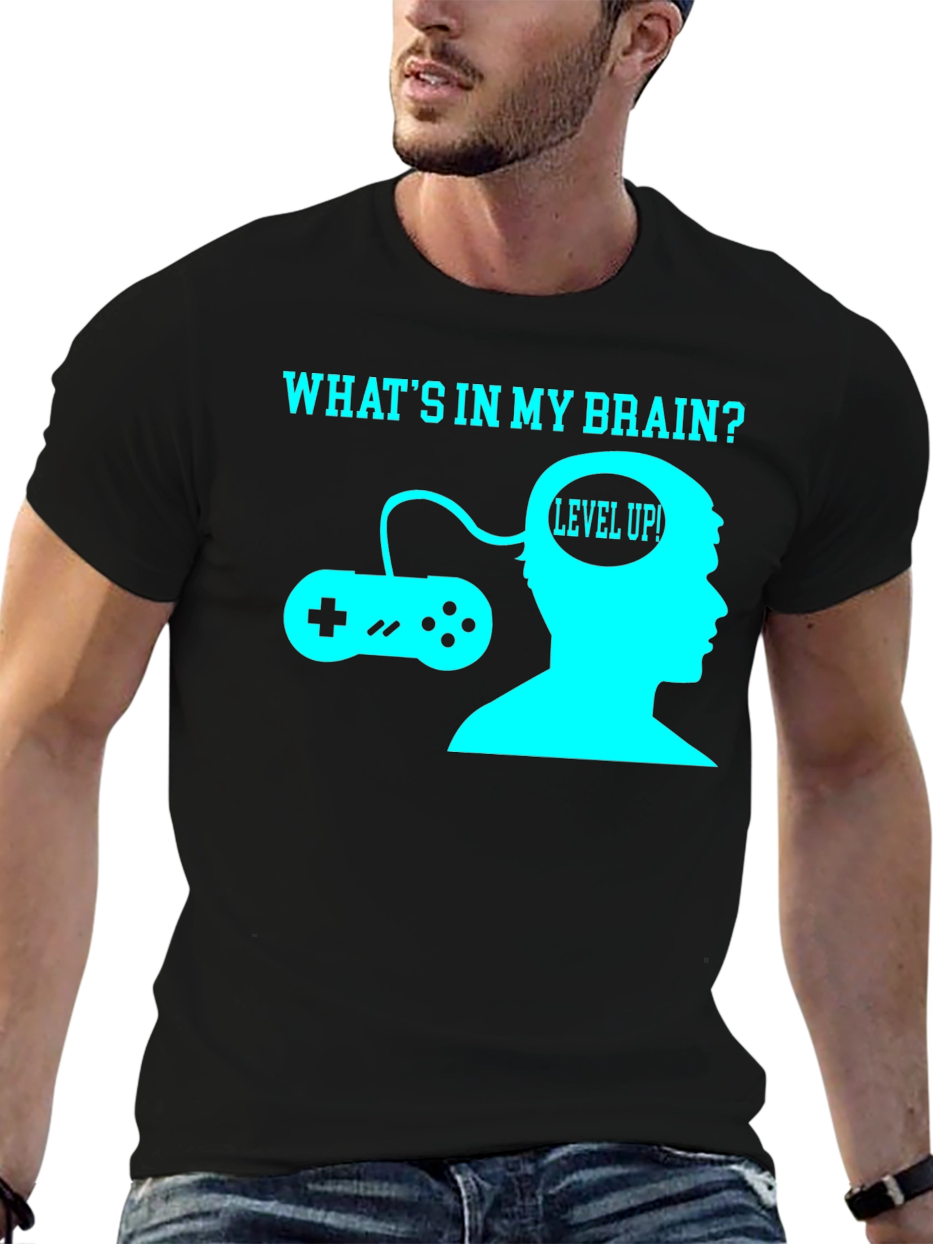 Gamer Brain T-Shirt - Level Up Funny Tee