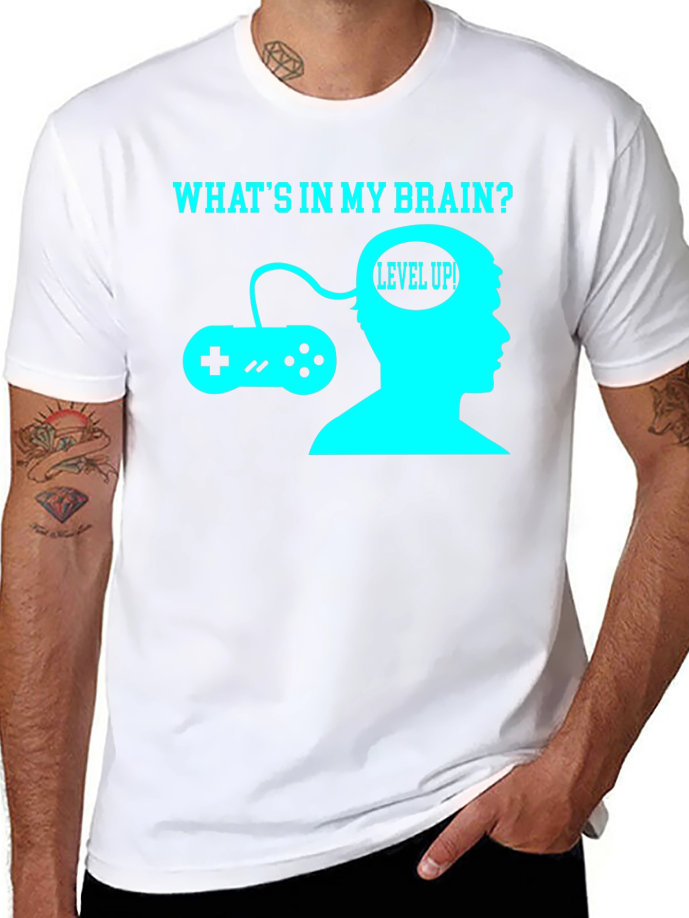 Gamer Brain T-Shirt - Level Up Funny Tee