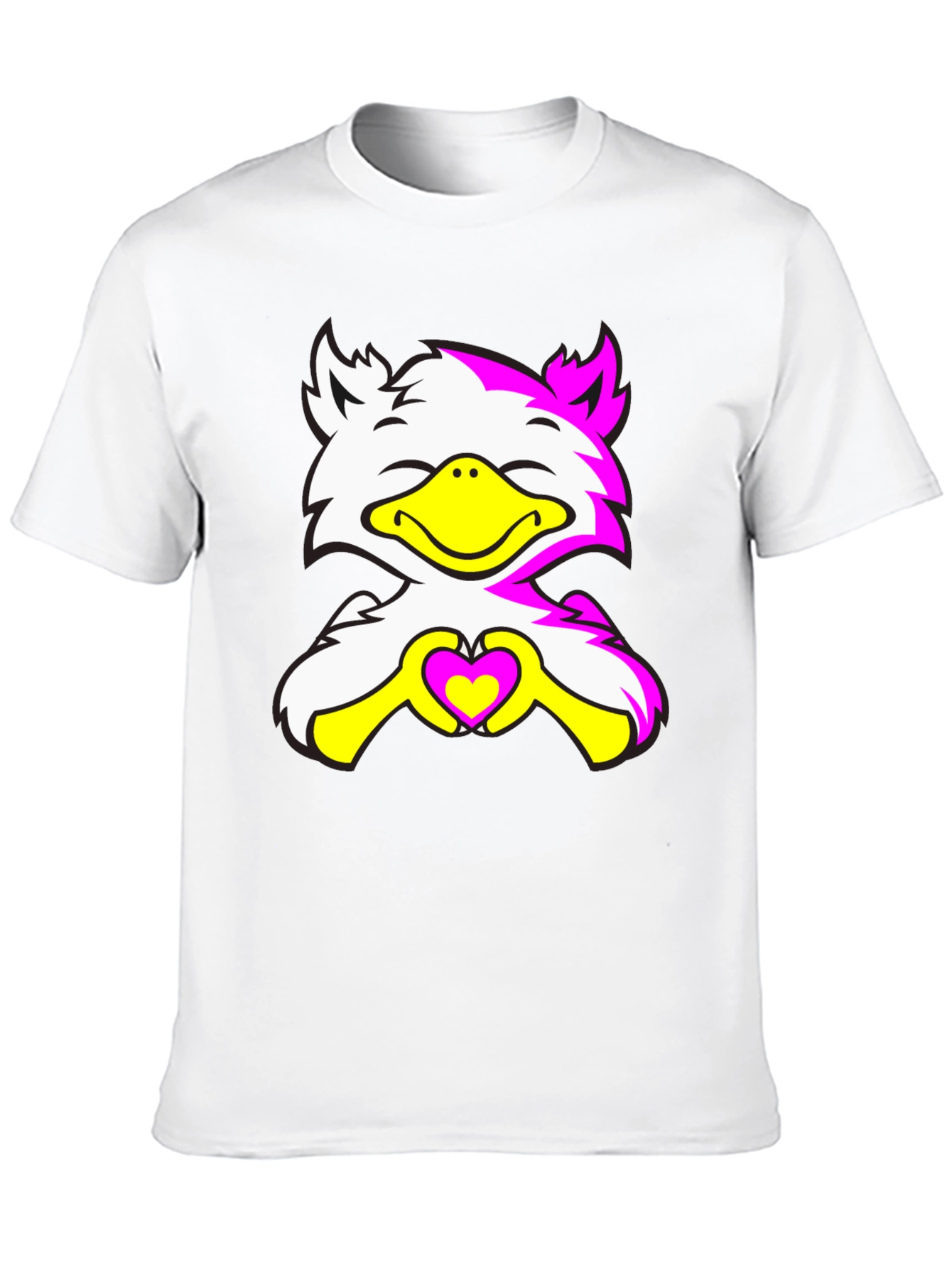 Cute Cartoon Bird with Heart Graphic Tee