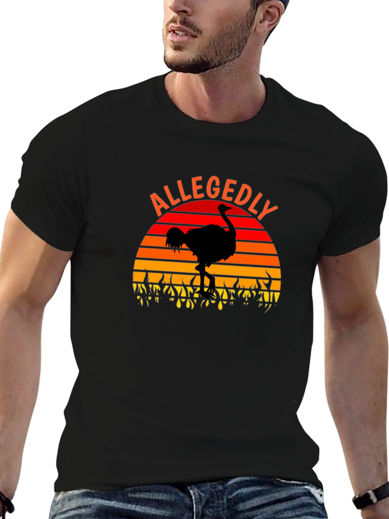 Allegedly Ostrich Sunset Graphic T-Shirt