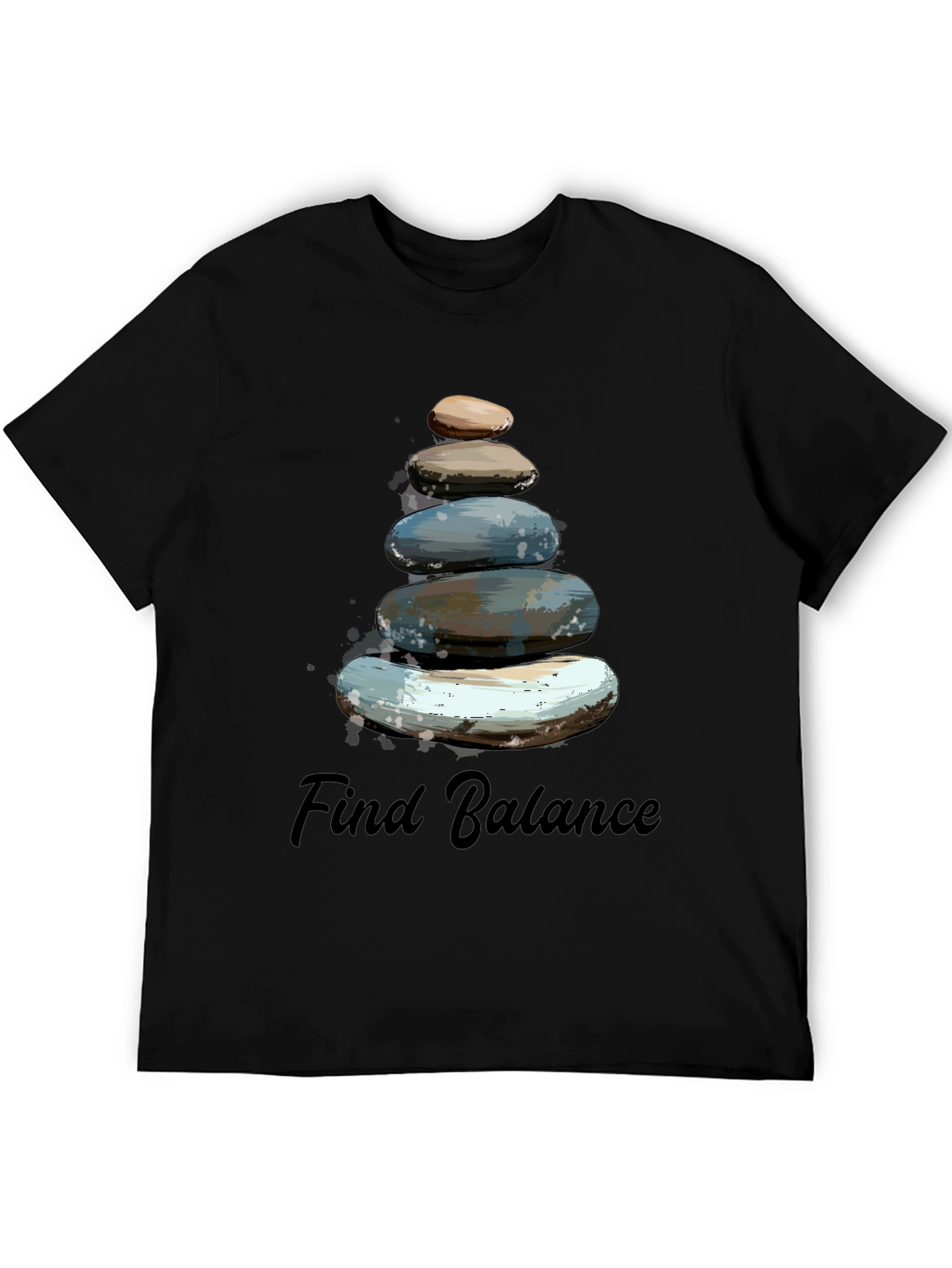 Find Balance Stone Stack Mens T-Shirt