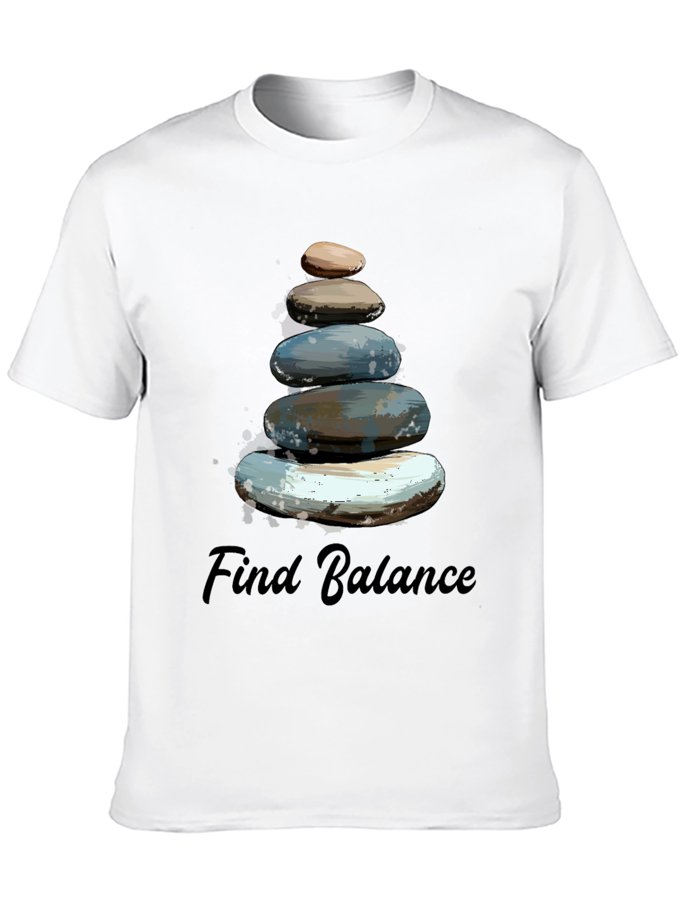 Find Balance Stone Stack Mens T-Shirt