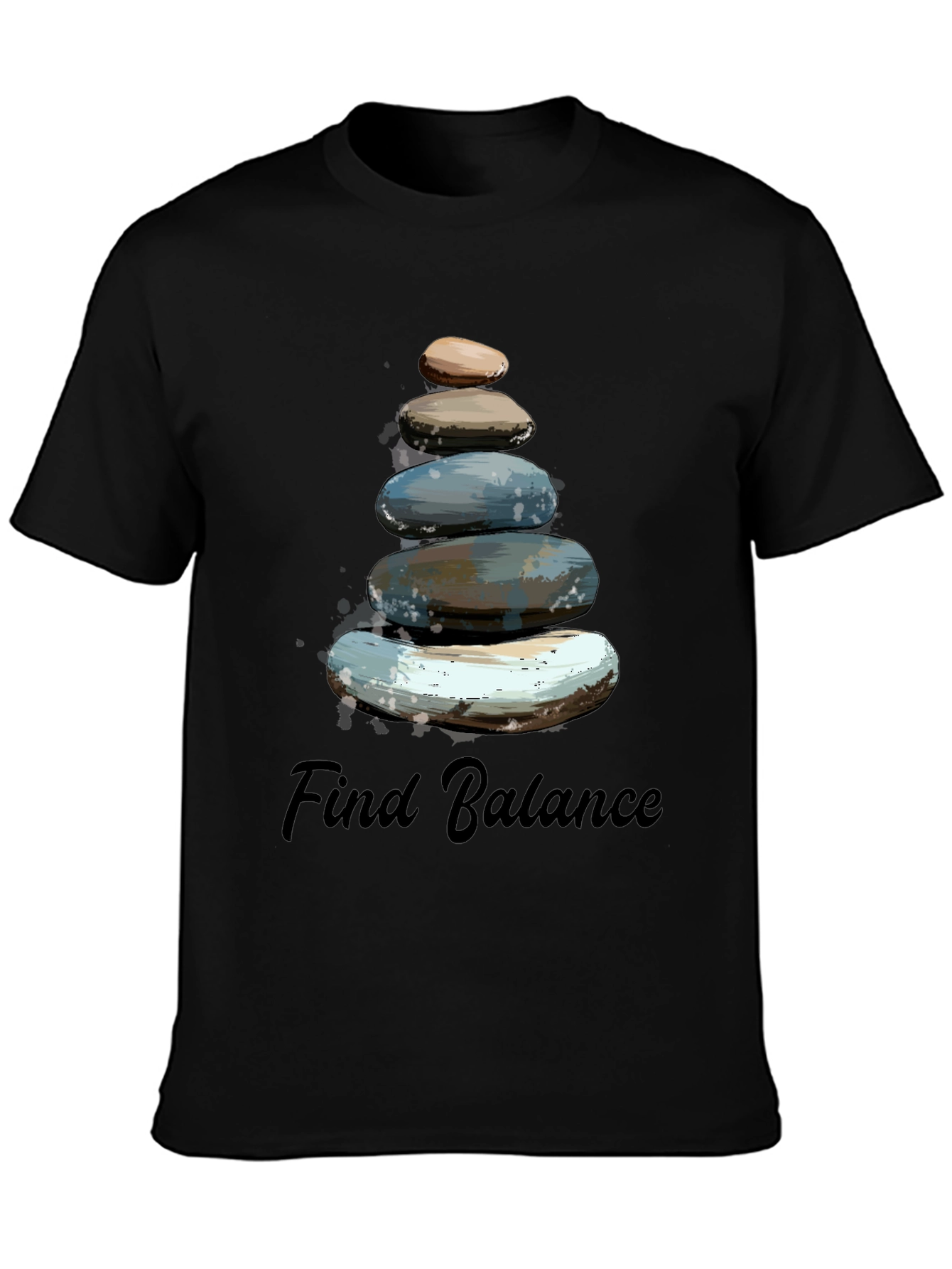 Find Balance Stone Stack Mens T-Shirt