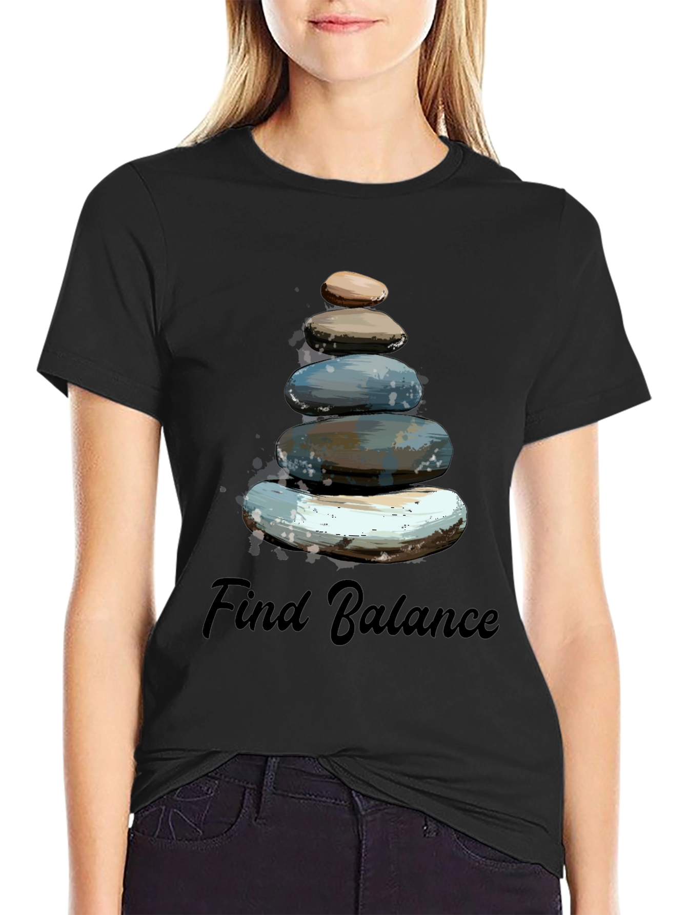 Find Balance Stone Stack Mens T-Shirt