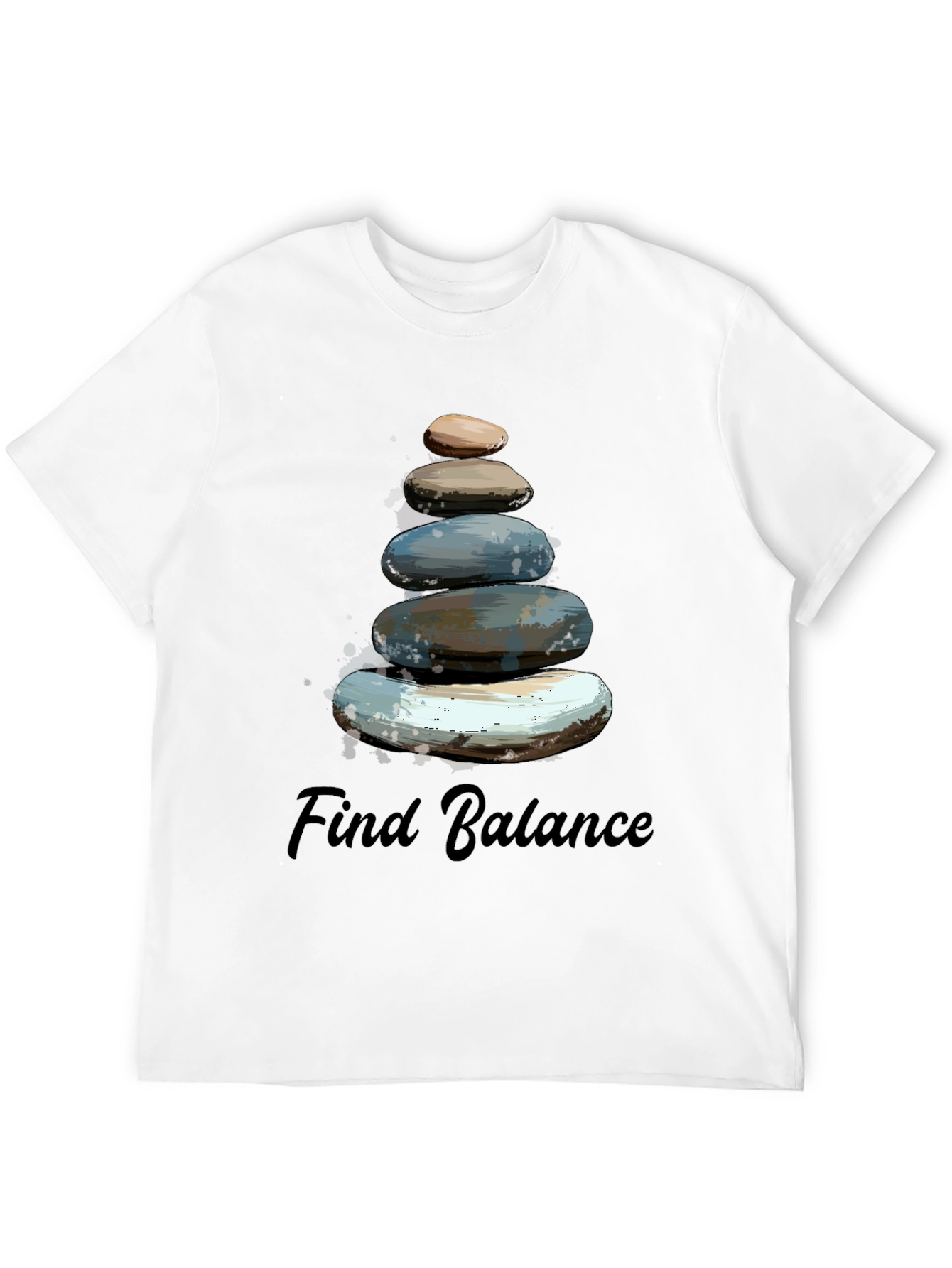 Find Balance Stone Stack Mens T-Shirt