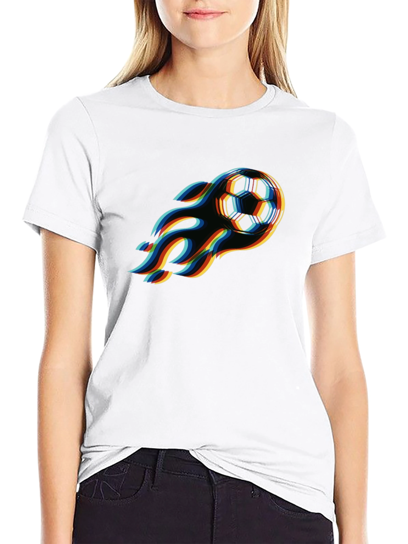 Flaming Soccer Ball Graphic T-Shirt