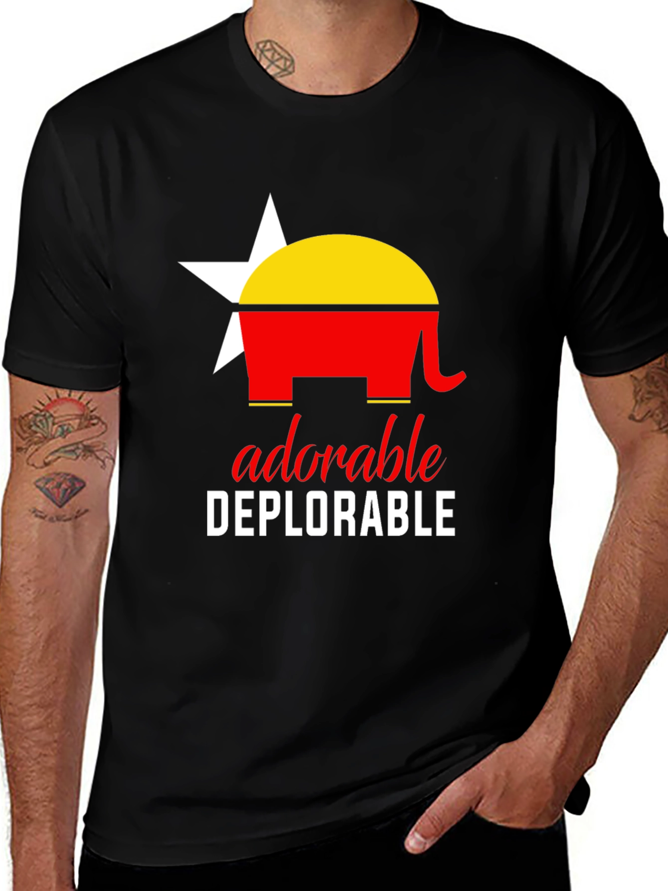 Adorable Deplorable Elephant Star Graphic Tee