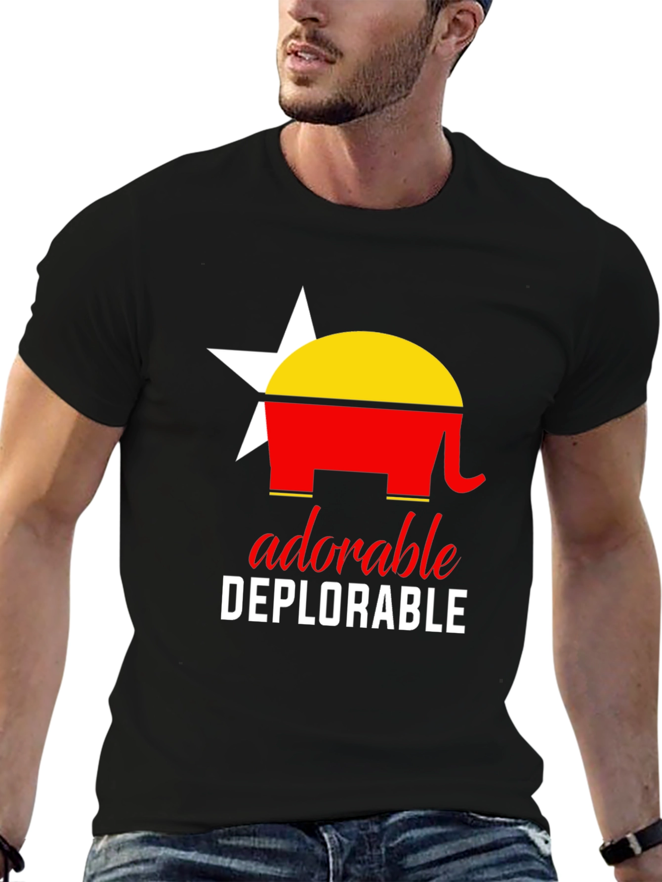 Adorable Deplorable Elephant Star Graphic Tee