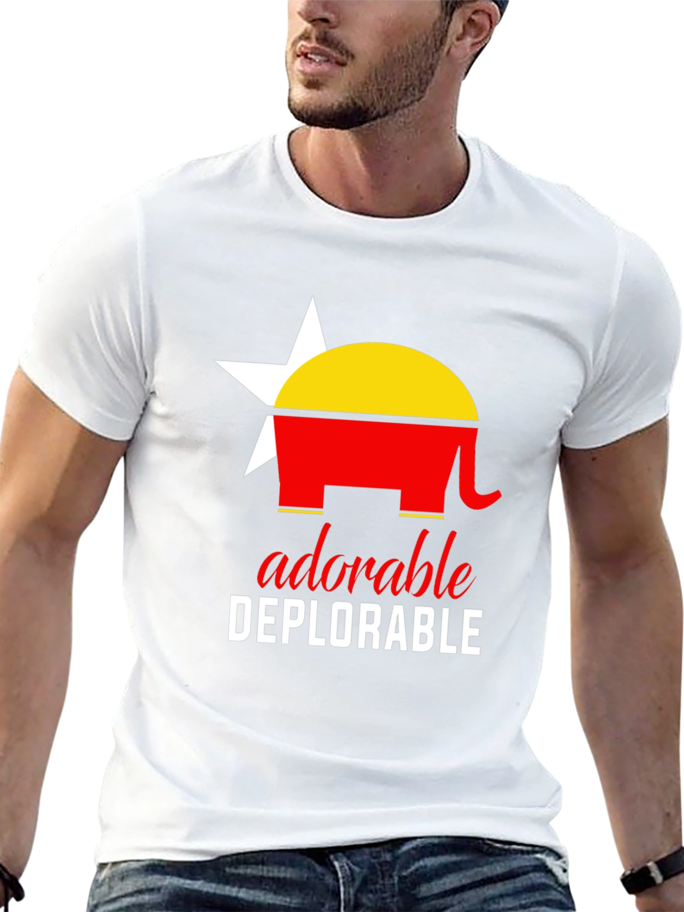 Adorable Deplorable Elephant Star Graphic Tee