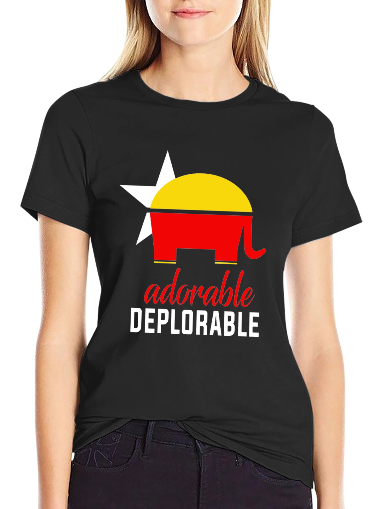 Adorable Deplorable Elephant Star Graphic Tee