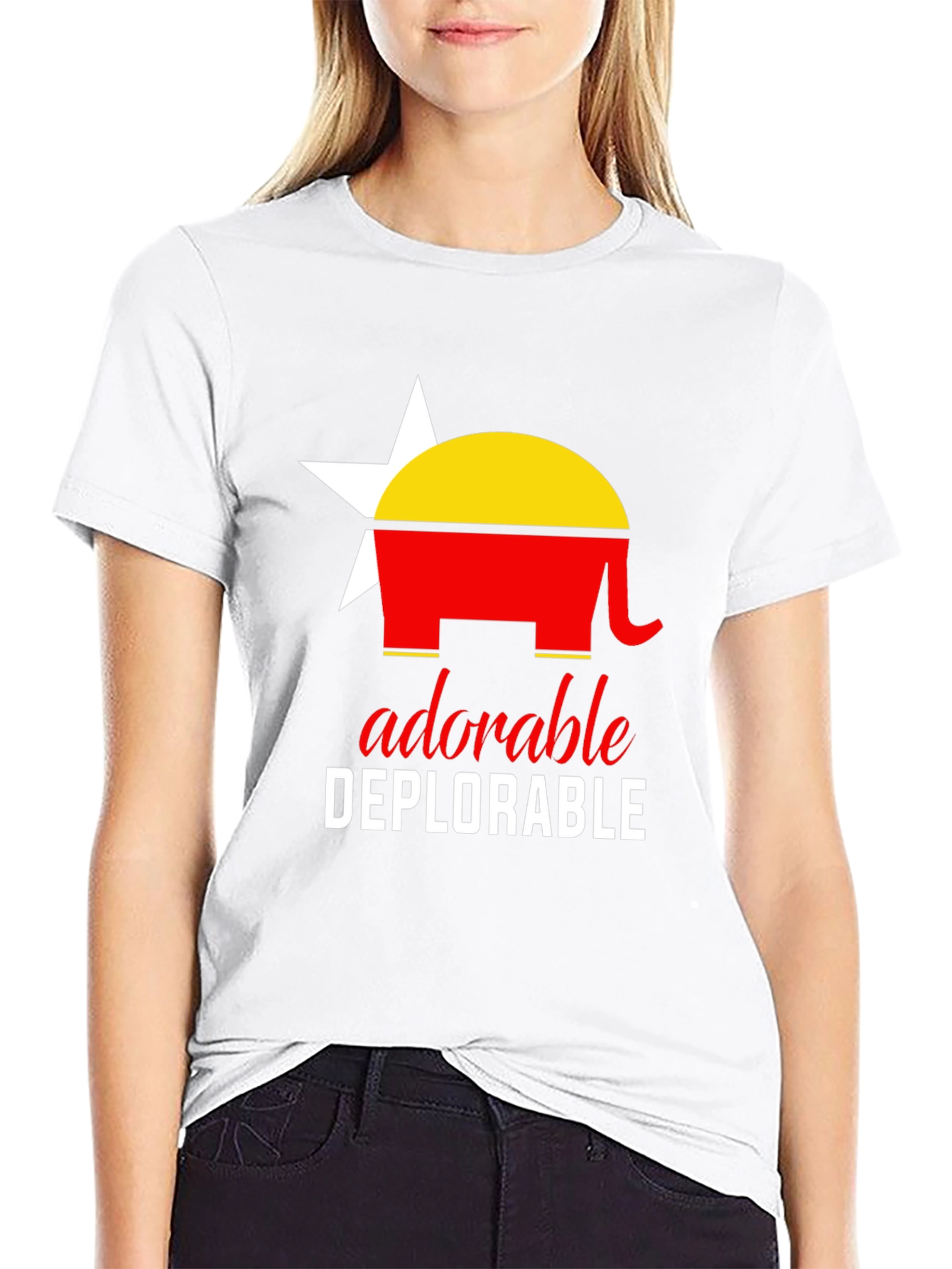 Adorable Deplorable Elephant Star Graphic Tee