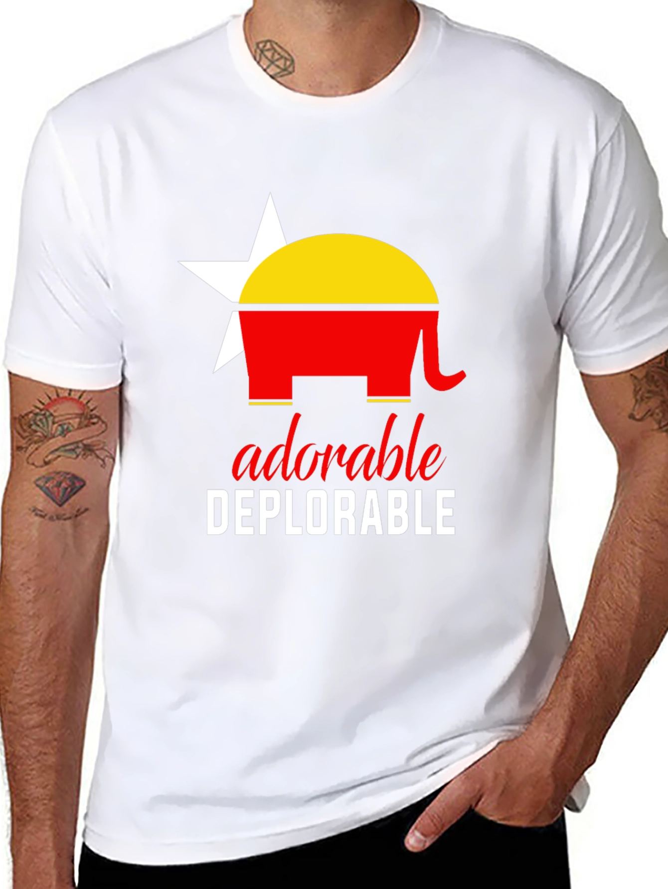 Adorable Deplorable Elephant Star Graphic Tee