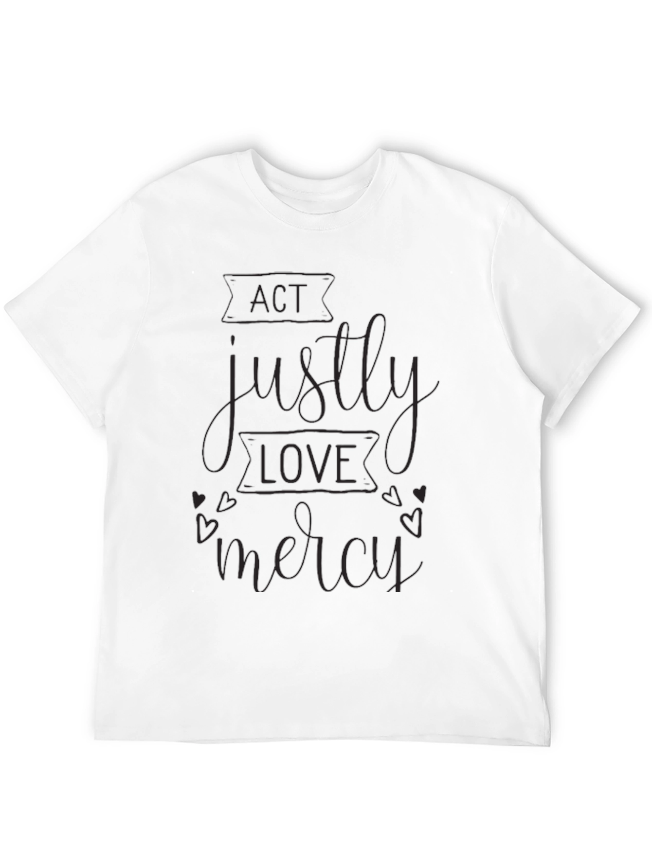 Act Justly Graphic Print Black T-Shirt