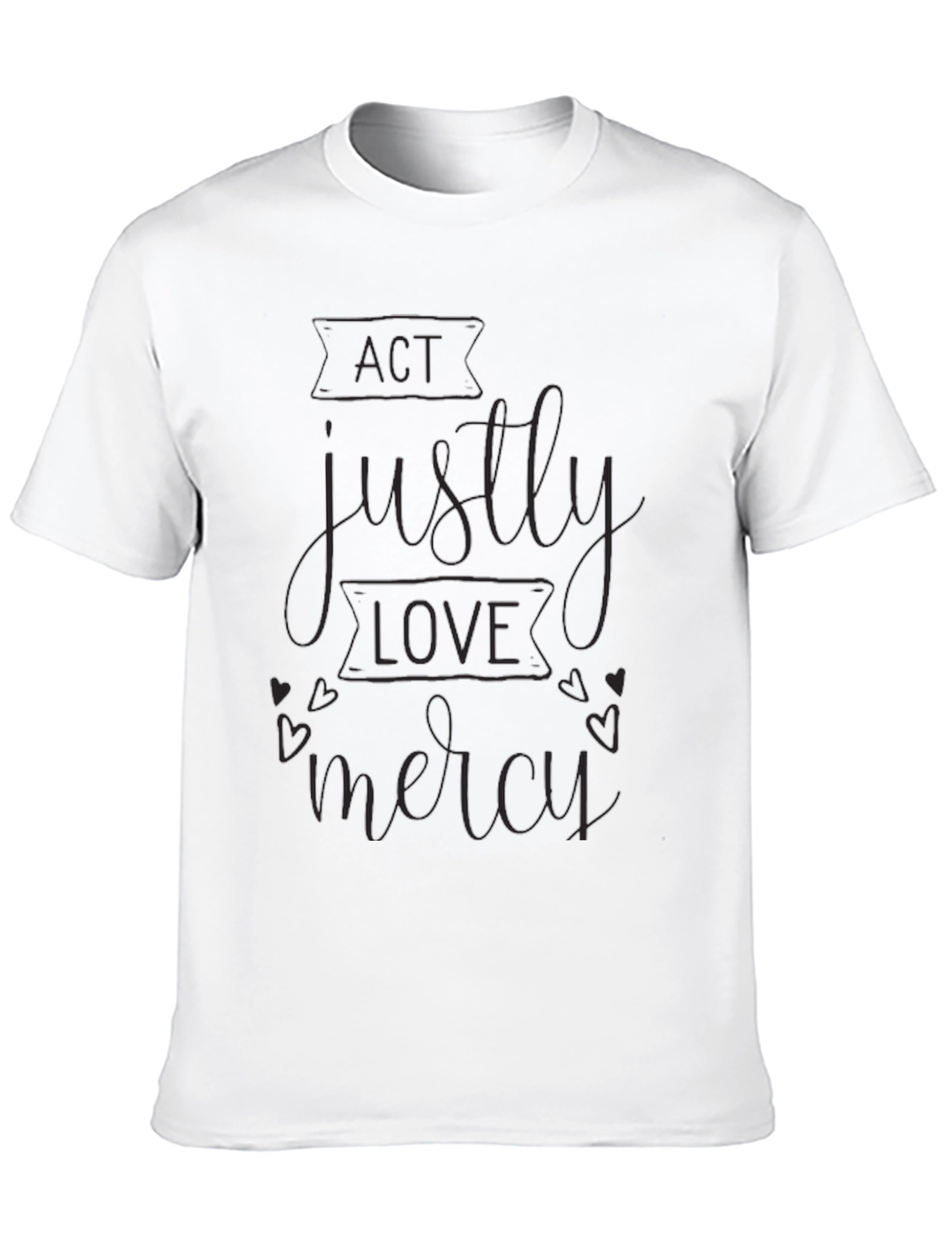 Act Justly Graphic Print Black T-Shirt