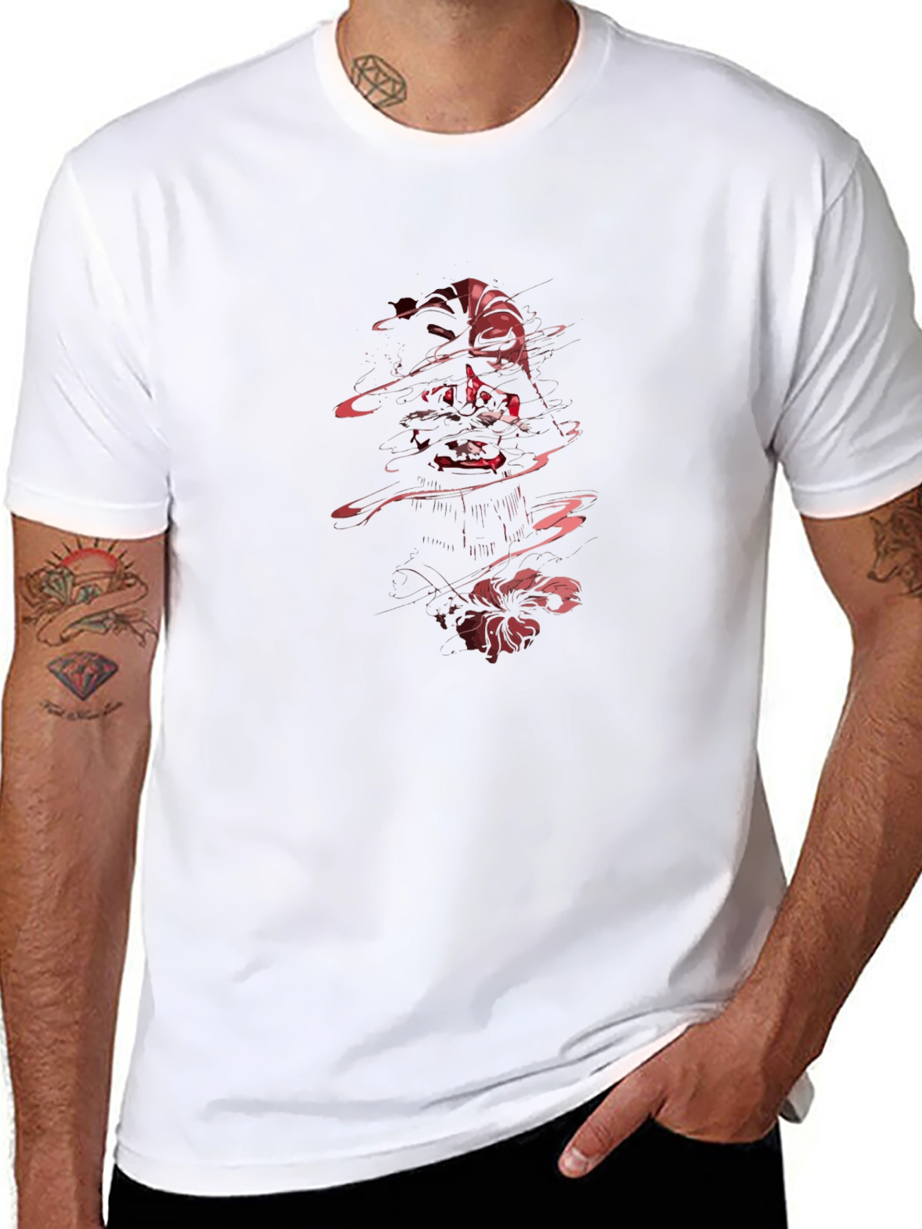 Graphic Print Tee - Dark Anime Design