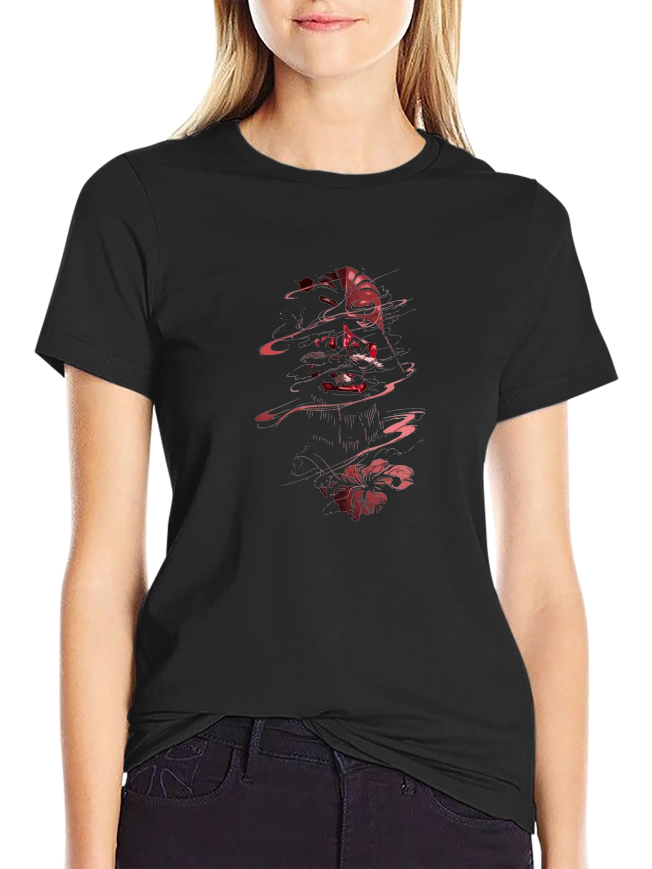 Graphic Print Tee - Dark Anime Design