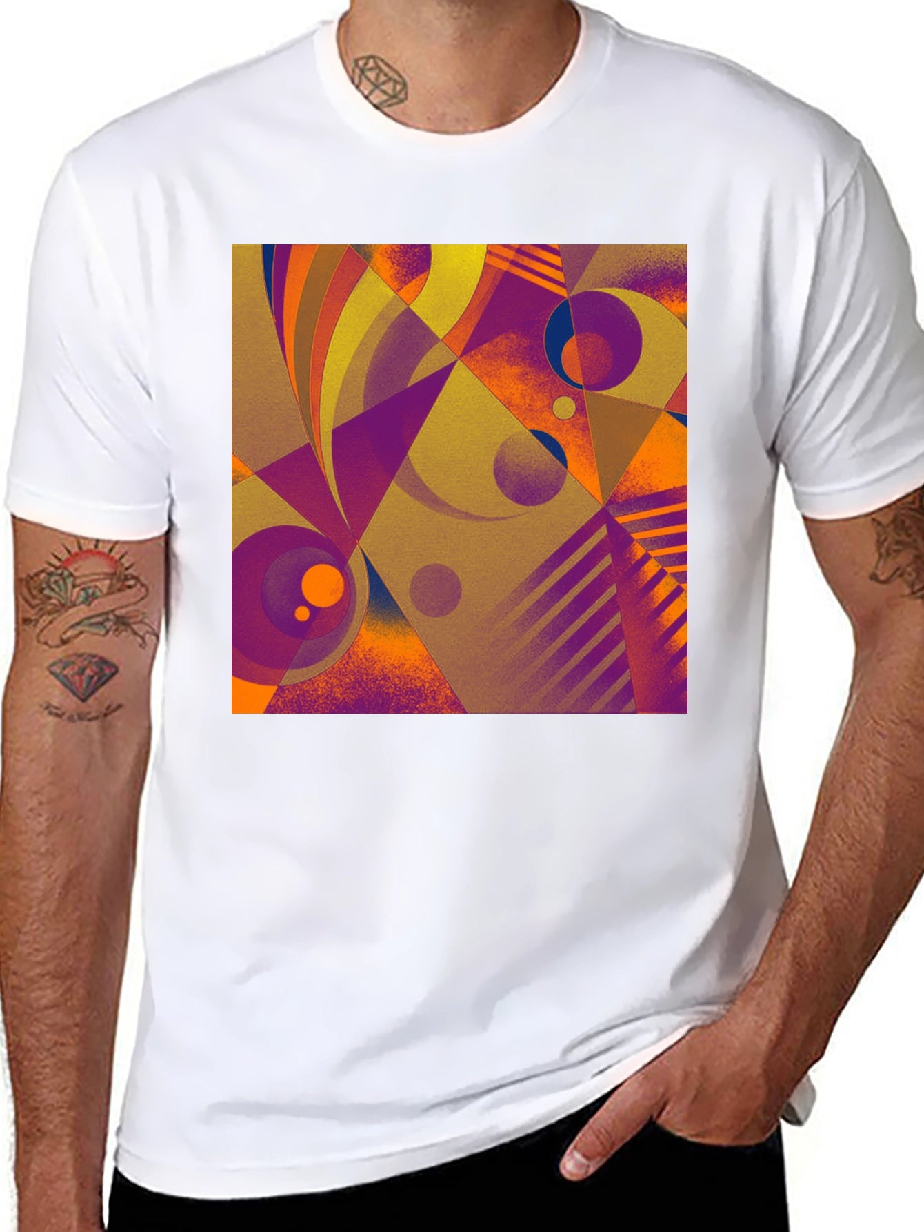 Abstract Geometric Print T-Shirt