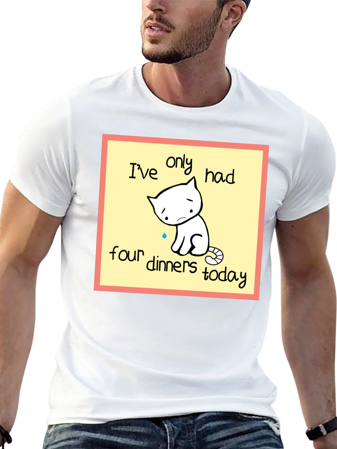 Funny Cat T-Shirt: Only Four Dinners Today