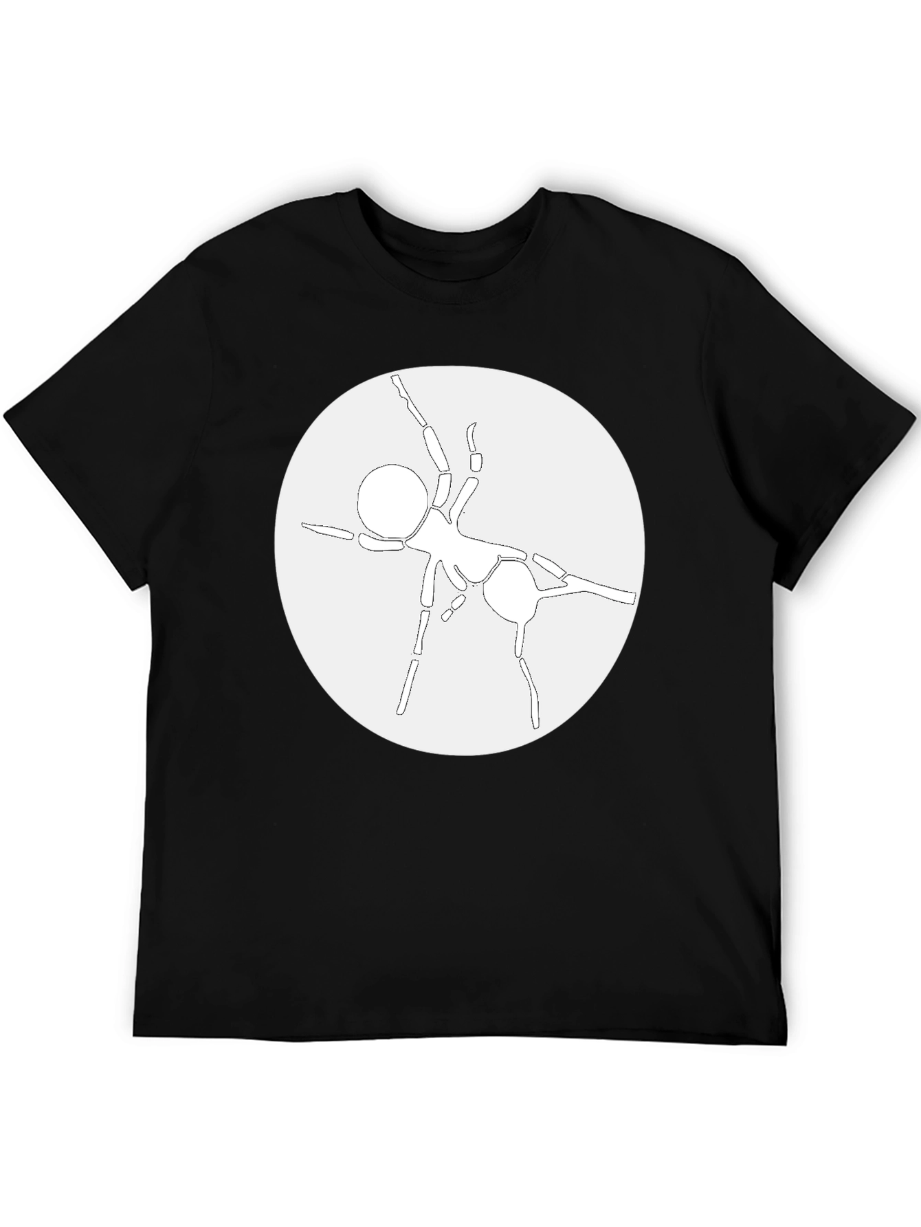 Abstract Ant Graphic Tee - Casual Black T-Shirt