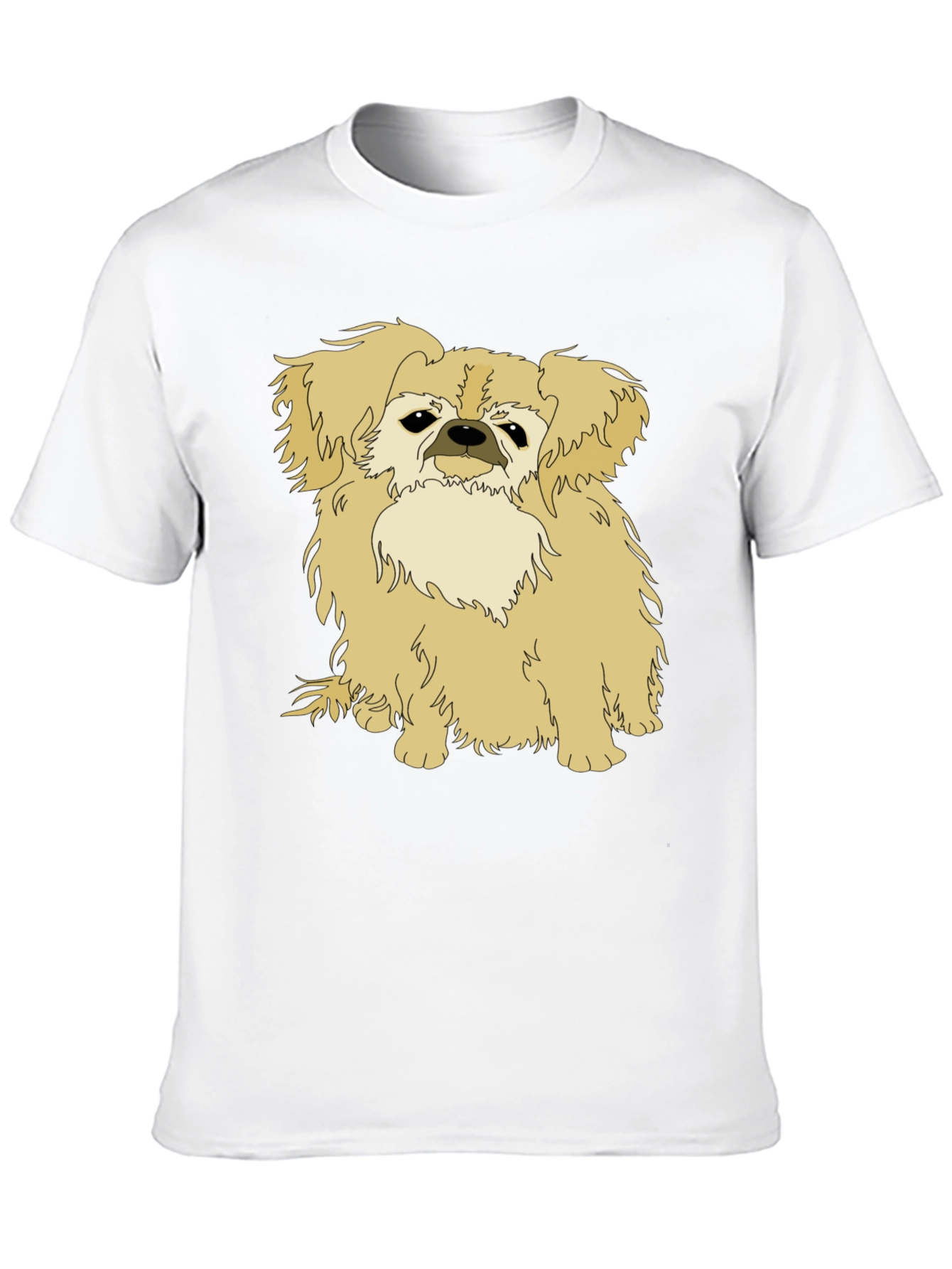 Pekingese Dog Graphic Tee - Black Cotton T-Shirt