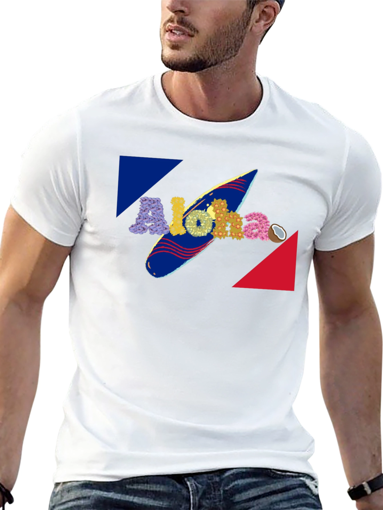 Aloha Surfboard Graphic Tee - Tropical Vibe