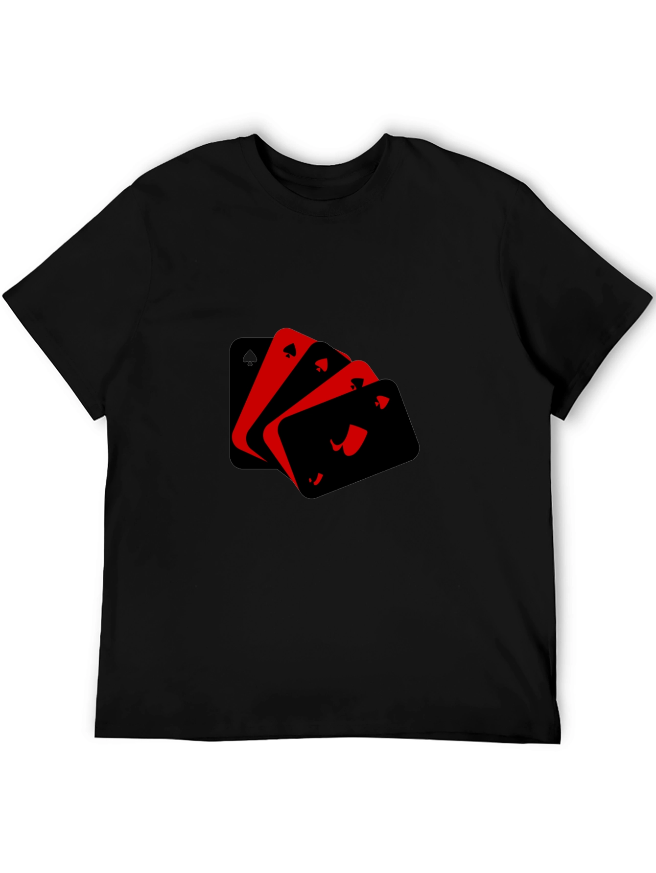Ace Playing Cards Graphic Black T-Shirt