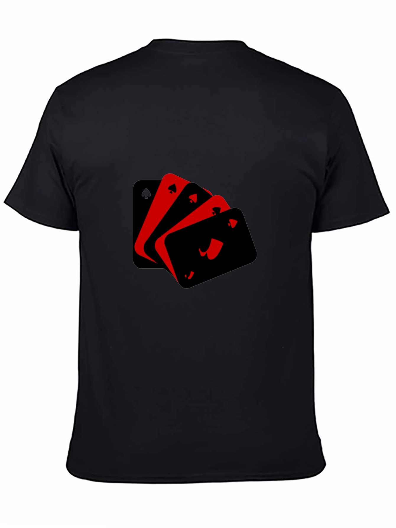 Ace Playing Cards Graphic Black T-Shirt