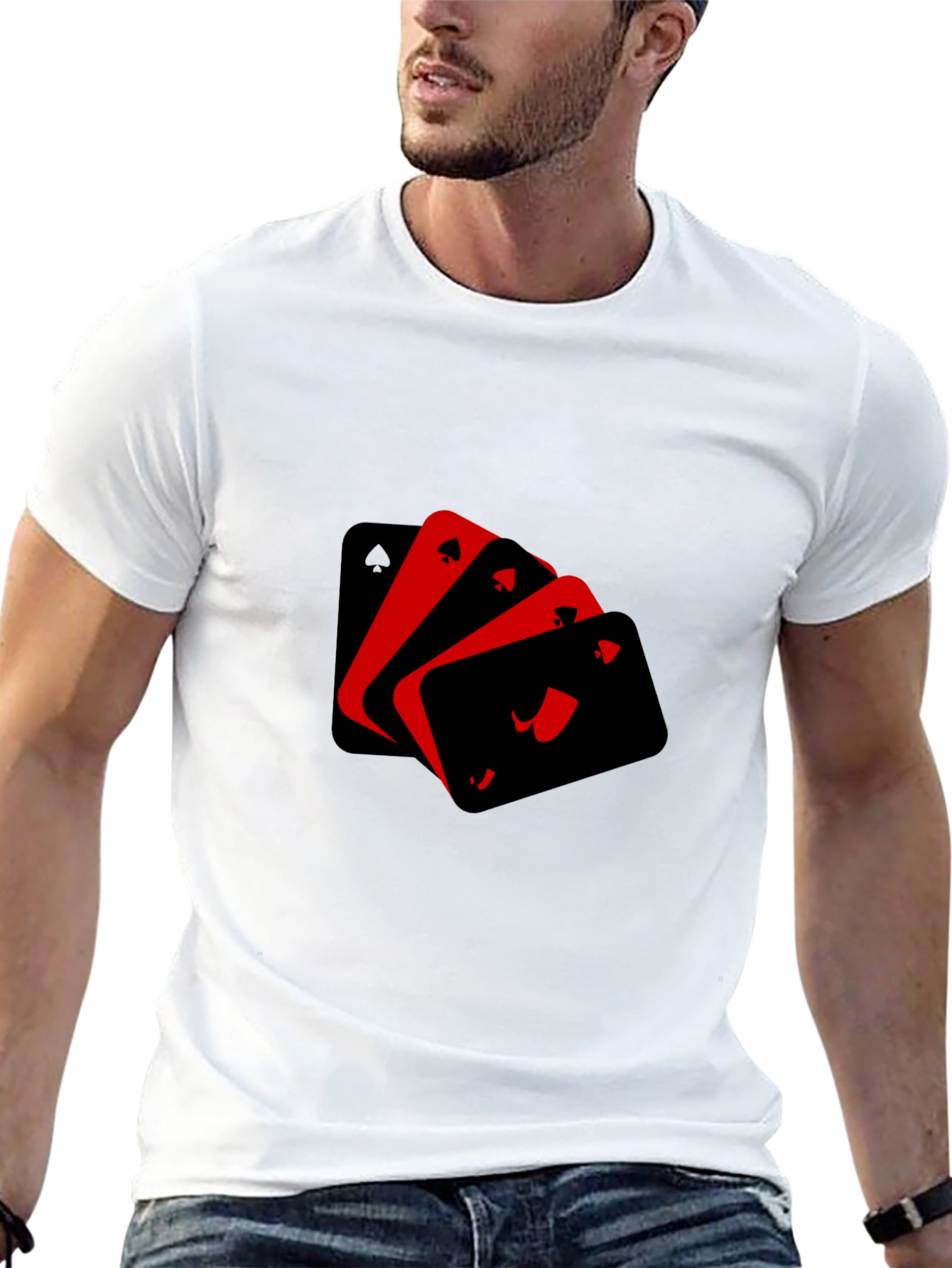 Ace Playing Cards Graphic Black T-Shirt