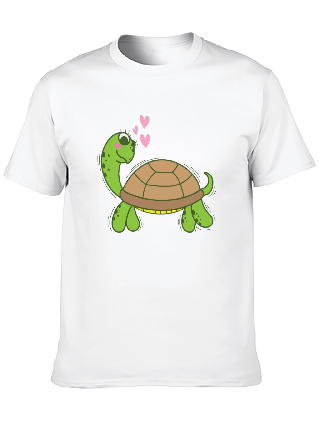 Cute Turtle Graphic Tee - Black Crewneck Shirt