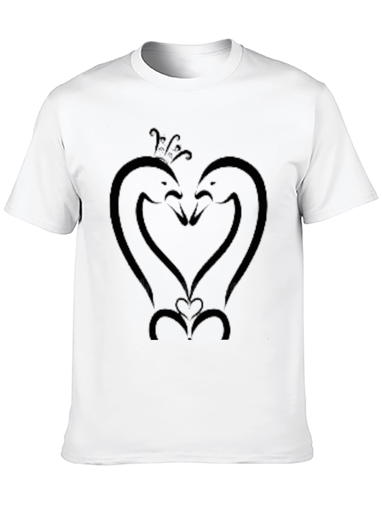 Swans Heart Graphic T-Shirt - Black