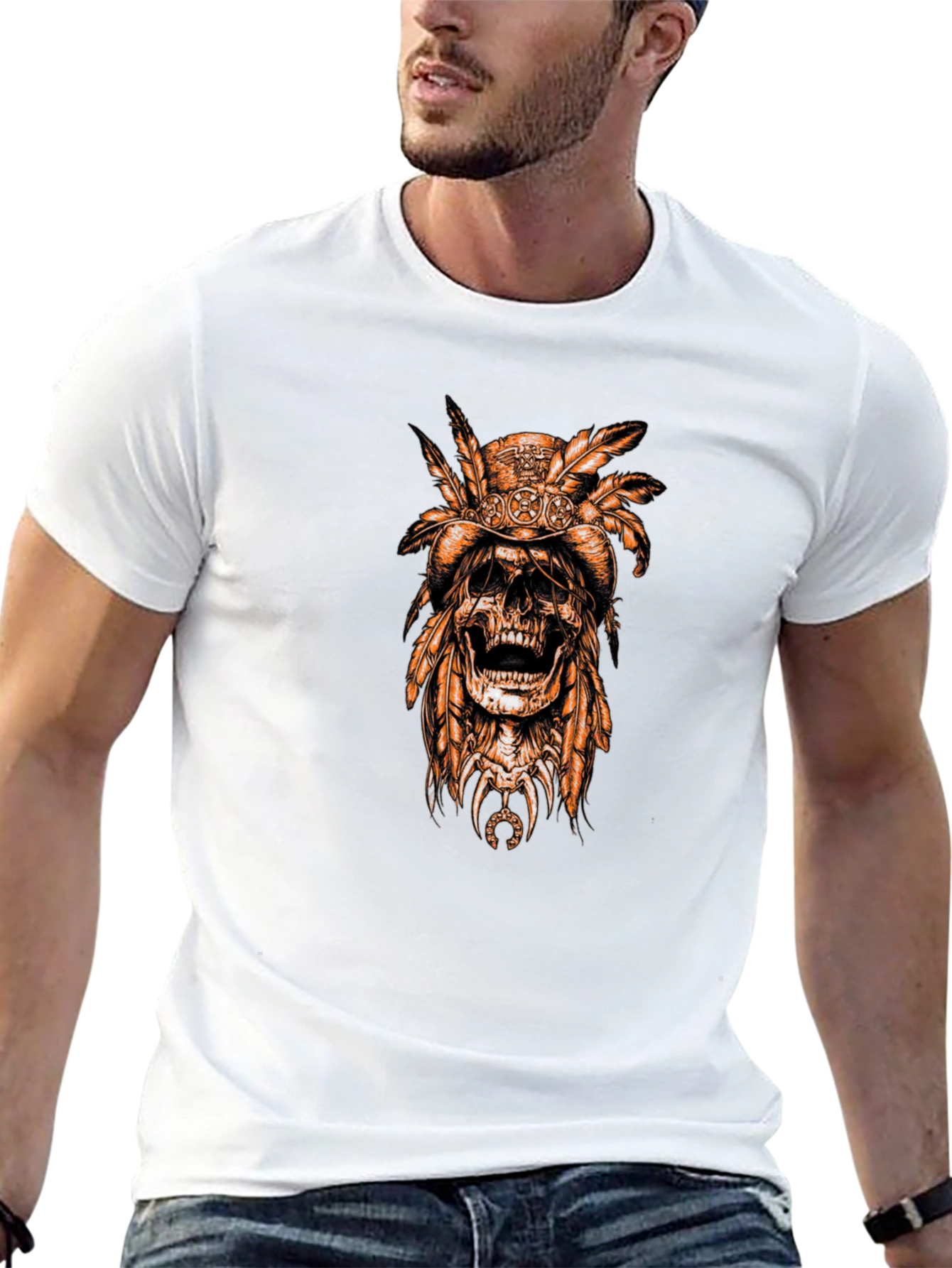 Skull Chief Tee - Black Graphic T-Shirt