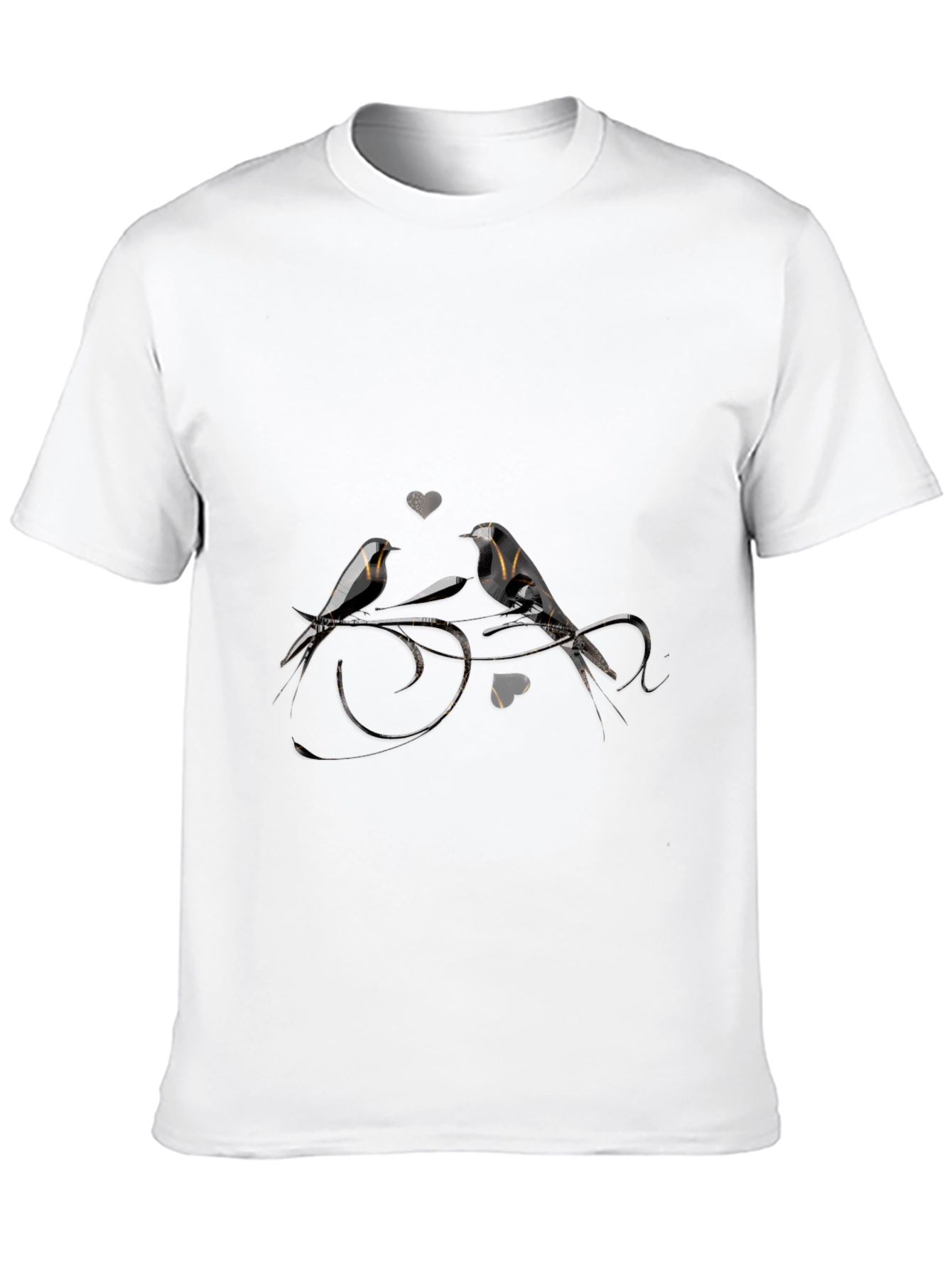 Birds in Love Black T-Shirt