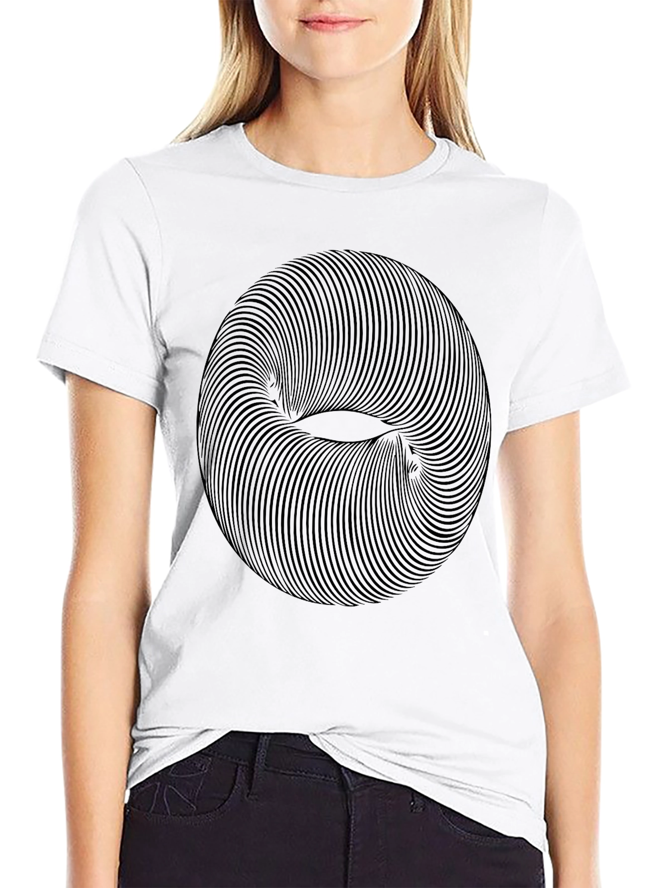 Abstract Optical Illusion Black T-Shirt
