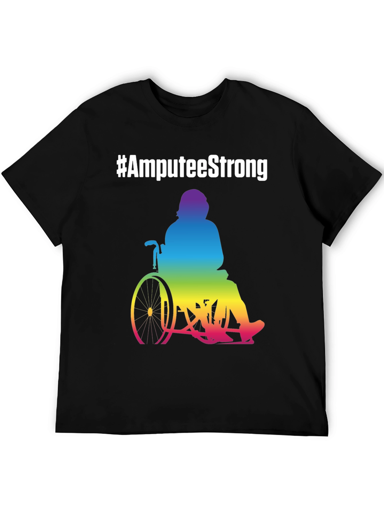 Amputee Strong Rainbow Wheelchair T-Shirt