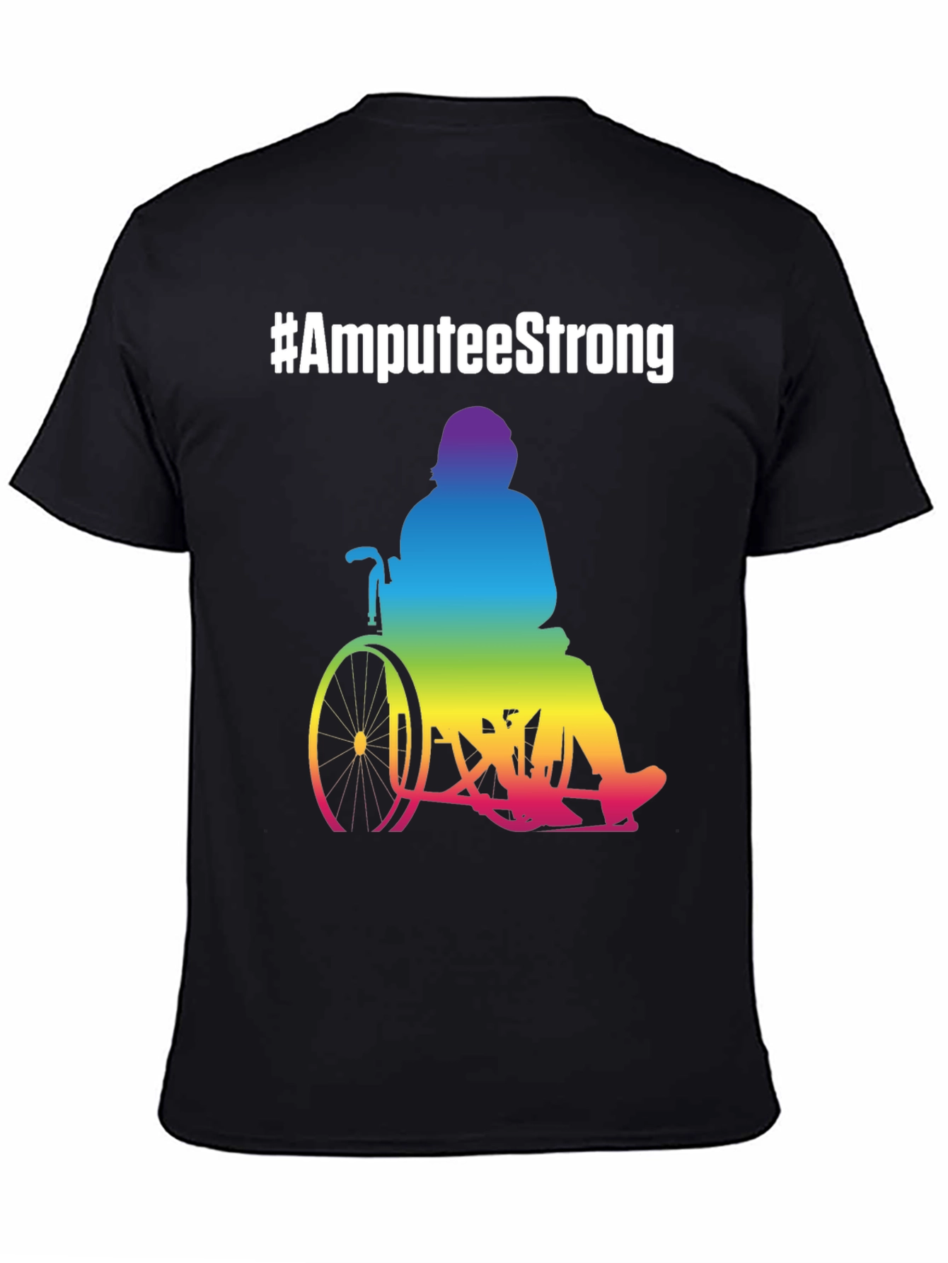 Amputee Strong Rainbow Wheelchair T-Shirt