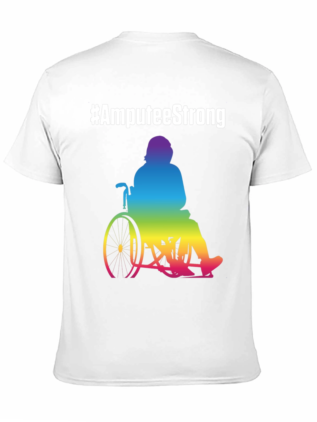 Amputee Strong Rainbow Wheelchair T-Shirt
