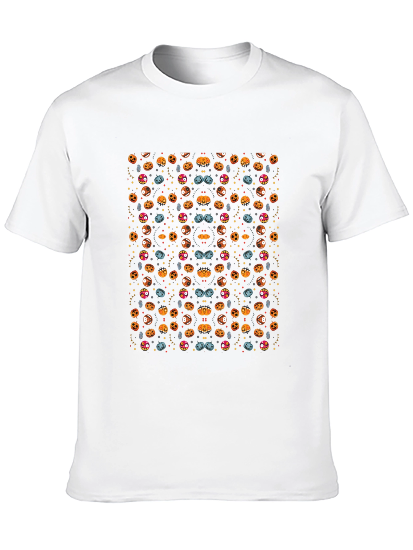 Spooky Halloween Pattern Black T-Shirt