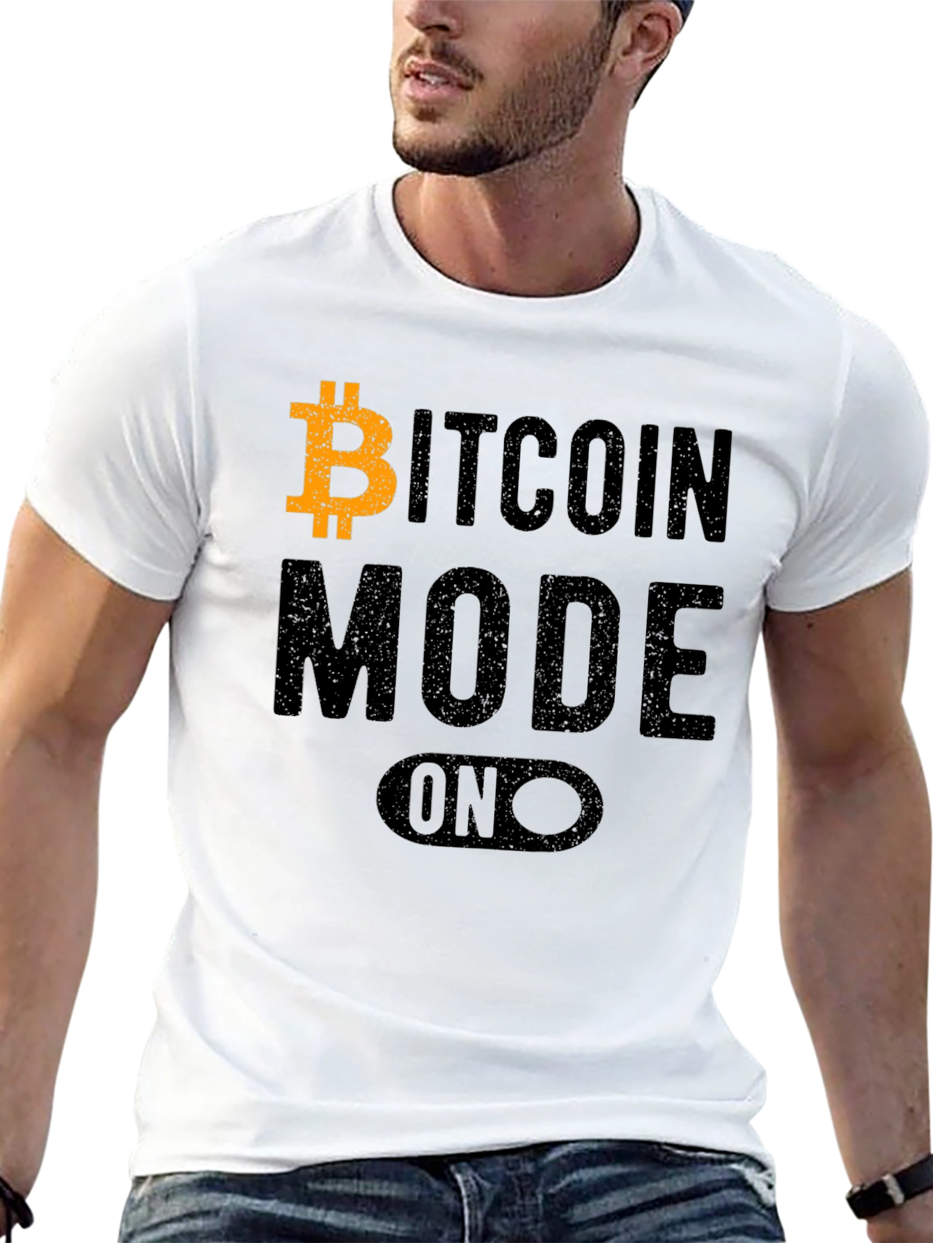 Bitcoin Mode On Black T-Shirt